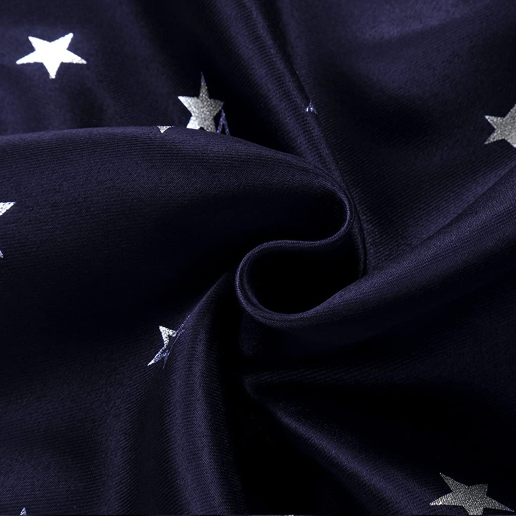 Elegant Blue Star-Pattern 4-Poster Bed Canopy for Twin Beds - Bedroom Decor for Adults, Girls & Boys - Perfect for Kids' Rooms, Nursery Decor & Gift Ideas (Blue-Star-1 Set) - Create a Dreamy Sleep Space or Magical Play Area