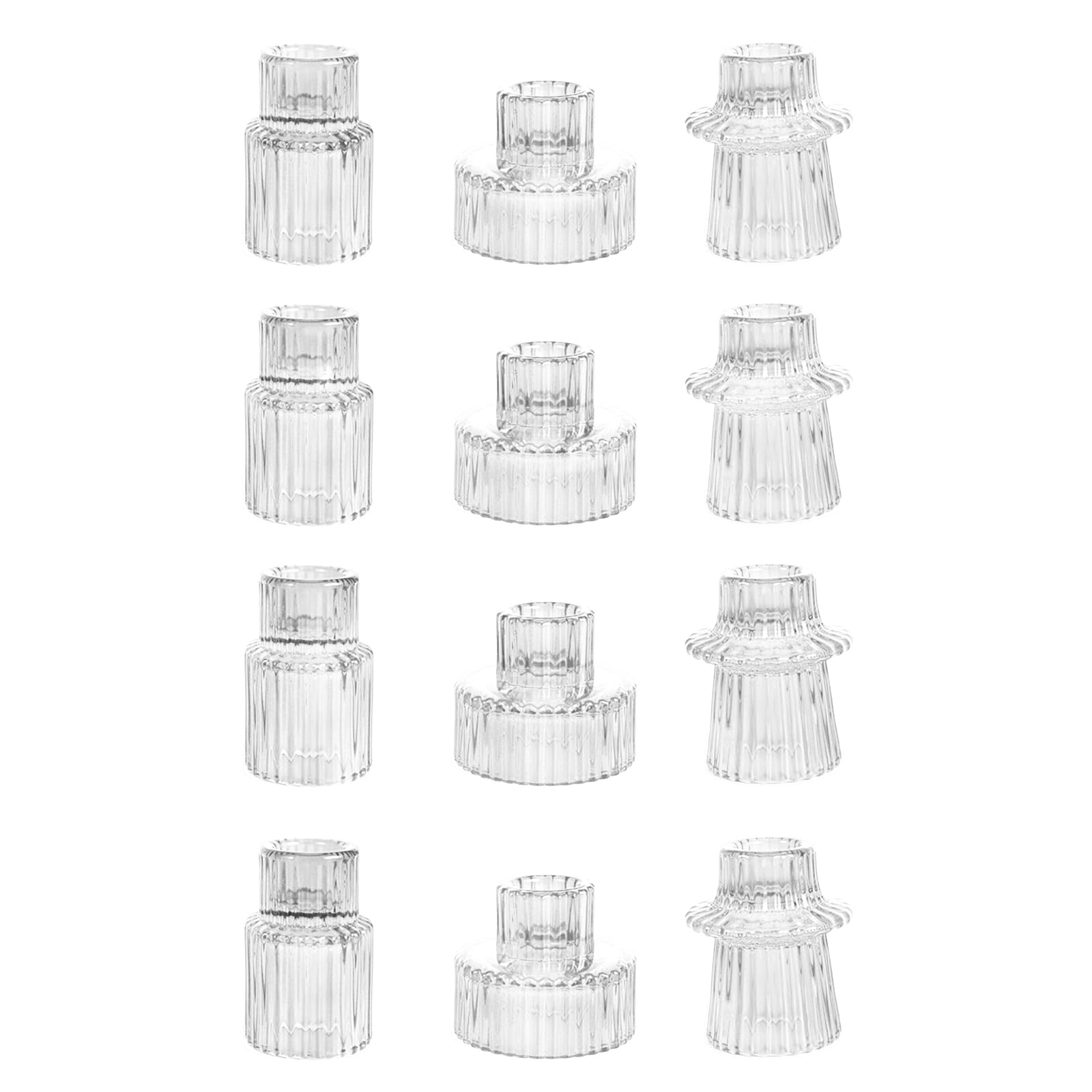 Elegant Tealight & Taper Glass Candle Holders Set - Premium Votive Candlesticks for Wedding Centerpieces, Romantic Dinner Decor, Home Table Decorations - Perfect for Weddings, Parties & Cozy Home Ambiance