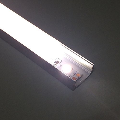 LightingWill 6.6ft/2M 20 Pack (131ft/40M) U-Shaped Aluminum LED Channel System for LED Strip Lights - 9x17mm Silver Profile with White Diffuser Cover, End Caps & Mounting Clips - Perfect for Home, Kitchen, Cabinet, and Commercial Lighting