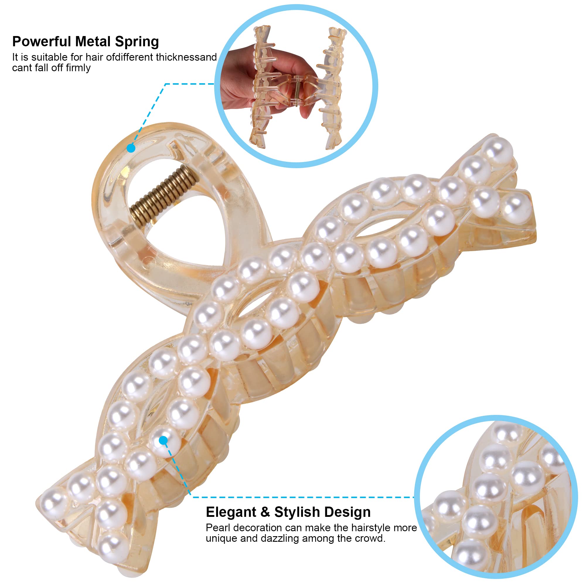 Large Claw Hair Clips for Women - 4.3