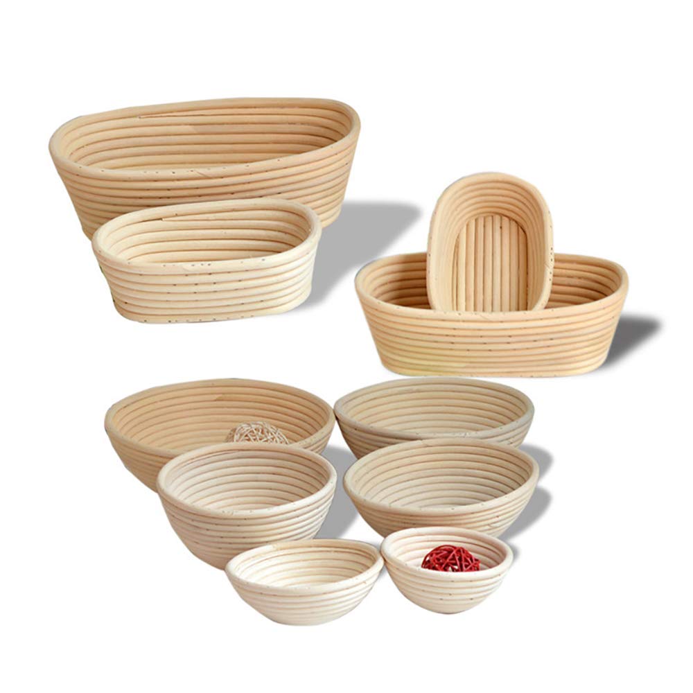Natural Oval Rattan Bread Proofing Basket with Linen Liner - Professional Sourdough Banneton for Home & Commercial Bakers (Round, 3XL) - Perfect for Artisan Bread Making, Dough Fermentation & Baking Enthusiasts