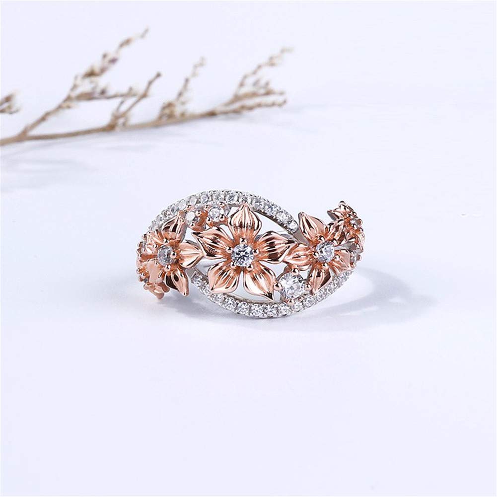 Jeulia 925 Sterling Silver Floral Ring for Women - Elegant Flower Band Ring with Brilliant Diamonds | Wedding, Engagement, Anniversary, Promise Jewelry Set | Perfect for Romantic Gifts & Special Occasions