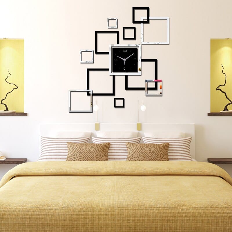 DIY Large Acrylic Mirror Wall Clock - Unique Modern Quartz Clock for Living Room, Bedroom, Office Decor | Silent Non-Ticking Home & Office Decoration