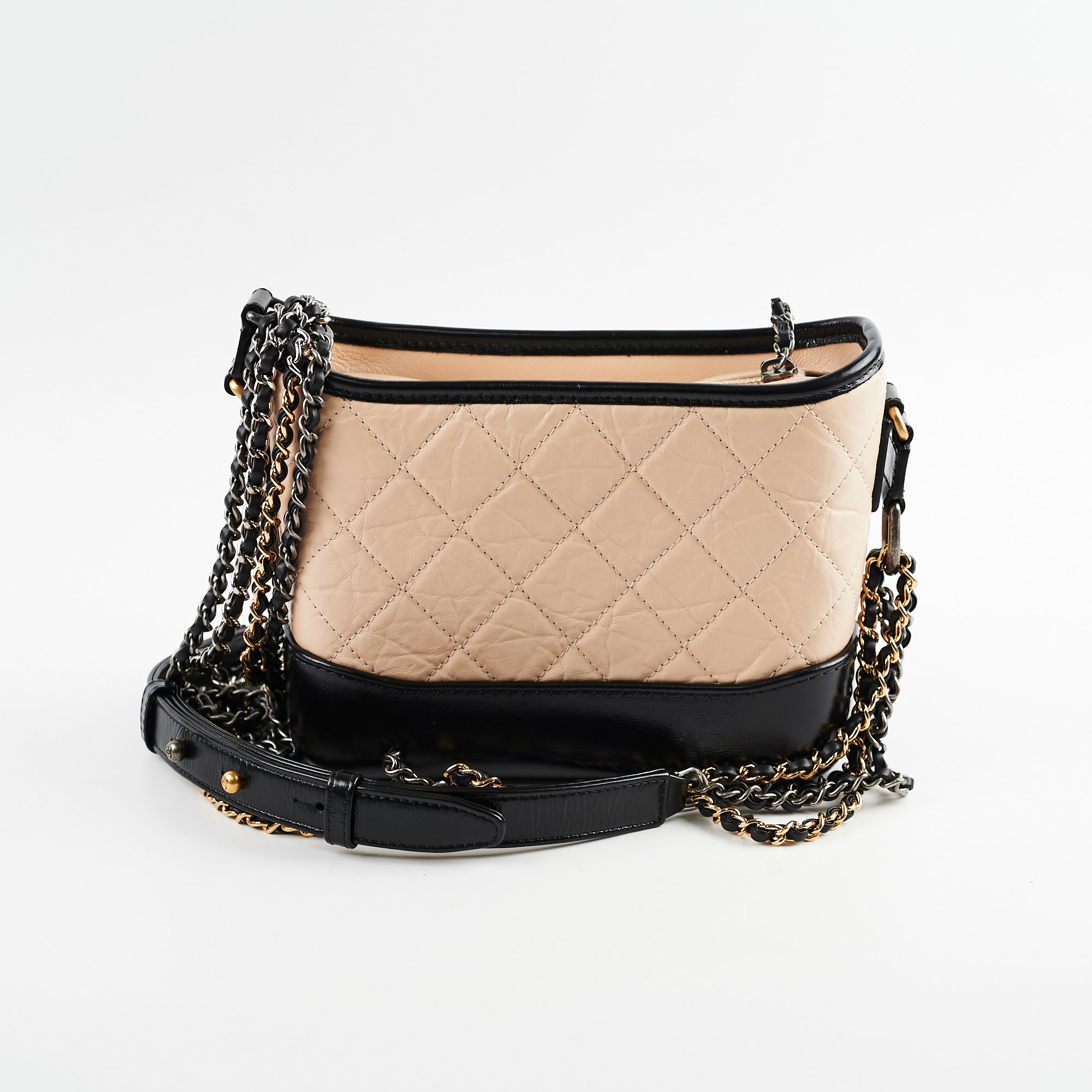 Chanel Small Gabrielle Hobo Bag in Beige & Black - Luxury Crossbody Purse for Women | Perfect for Work, Travel & Evening Events
