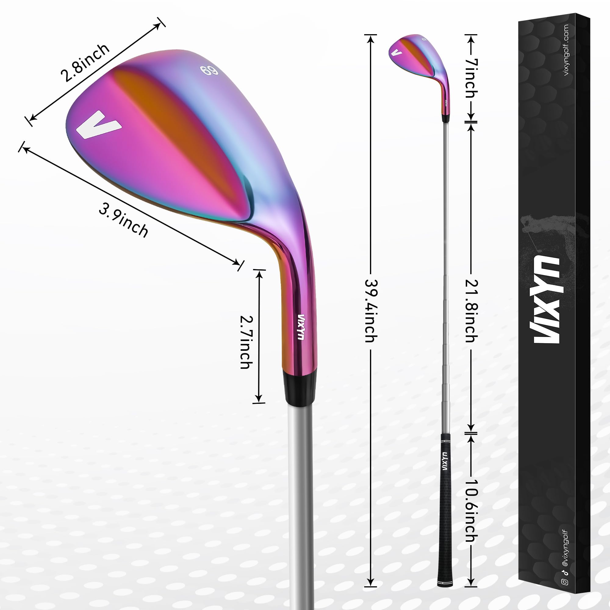 69 Degree Golf Wedge - High Spin Lob Wedge with Milled Face | Premium Sand Wedge for Short Game | Perfect for Bunker Shots & Approach Play (Rainbow 69)