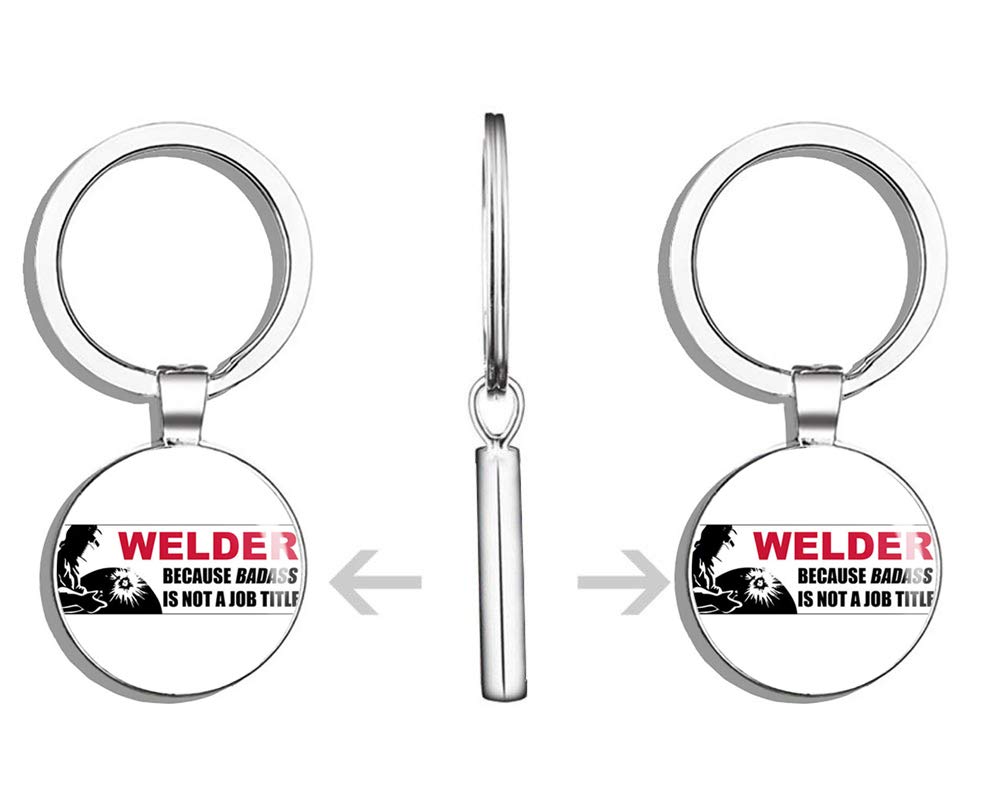 Funny Welder Because Badass Keychain - Double Sided Stainless Steel Key Ring & Car Key Finder - Perfect Gift for Welders & Metalworkers (Workshop, Garage, Job Site)