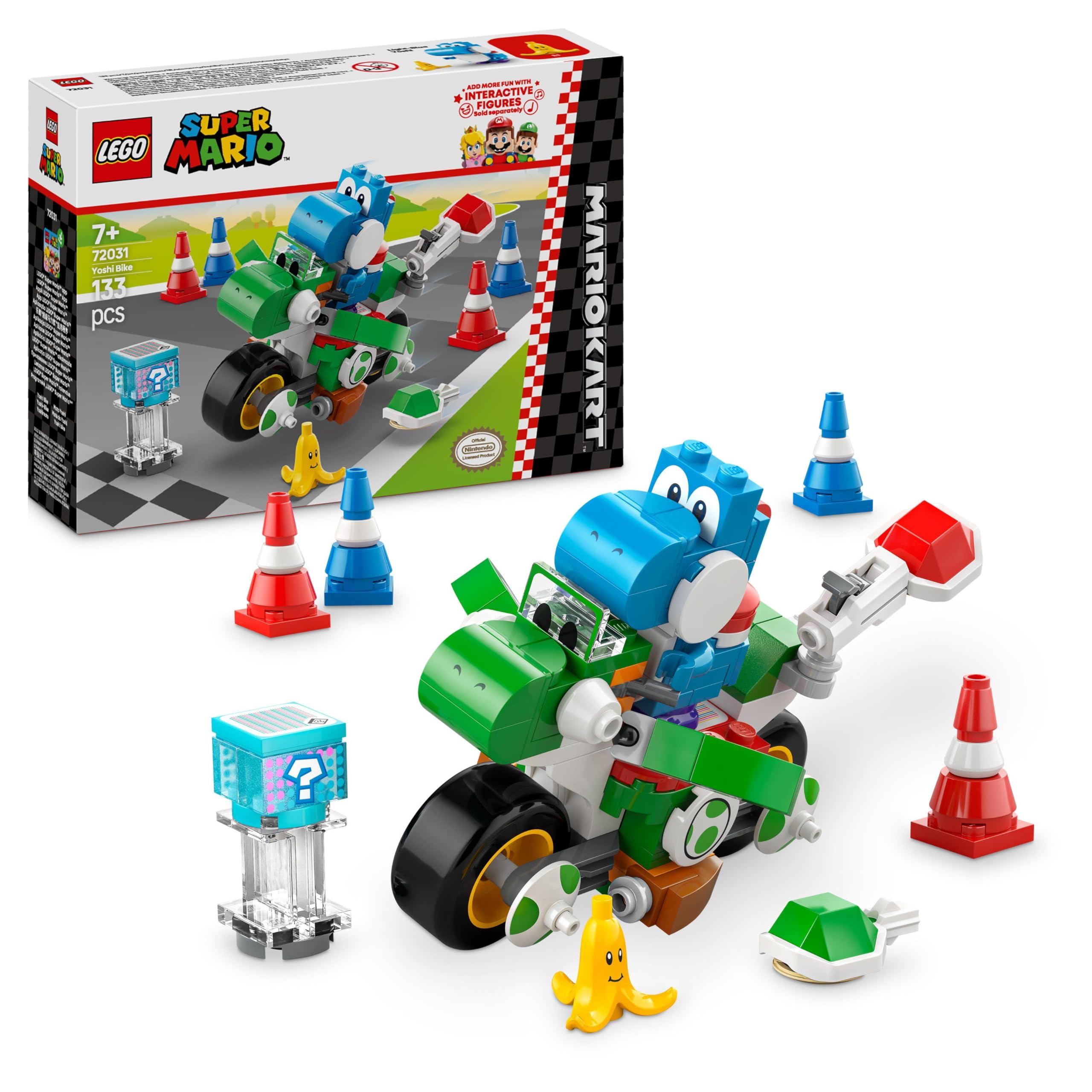 LEGO Super Mario Mario Kart Yoshi Bike Building Set with Yoshi Figure – Nintendo Adventure Collection for Kids, Boys, Girls & Gamers Age 7+ | Perfect Gift for Birthday & Christmas | Fun Racing Game Play & Display Piece