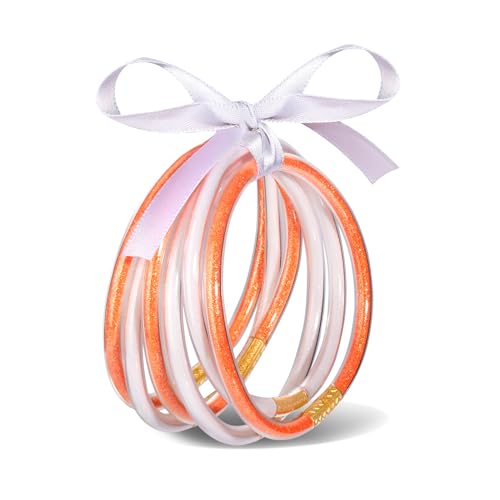 Glitter Orange White