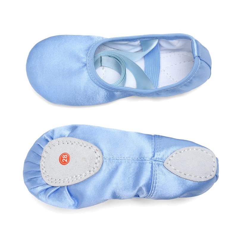 WENDYWU Girls Ballet Dance Shoes - Purple Flat Slippers with Ribbon for Ballet Class, Recital & Practice | Comfortable Kids Dance Shoes for Ballet, Jazz & Performance