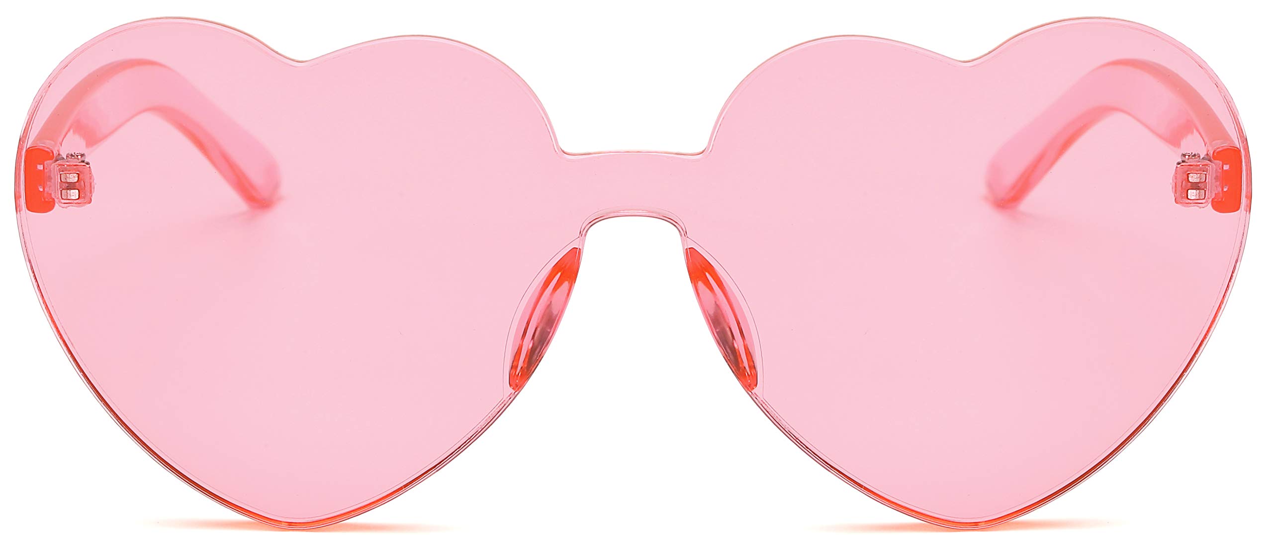 J&L Fashion Rimless One Piece Clear Lens Candy Color Sunglasses for Women - UV Protection, Lightweight & Stylish for Beach, Driving & Outdoor Activities