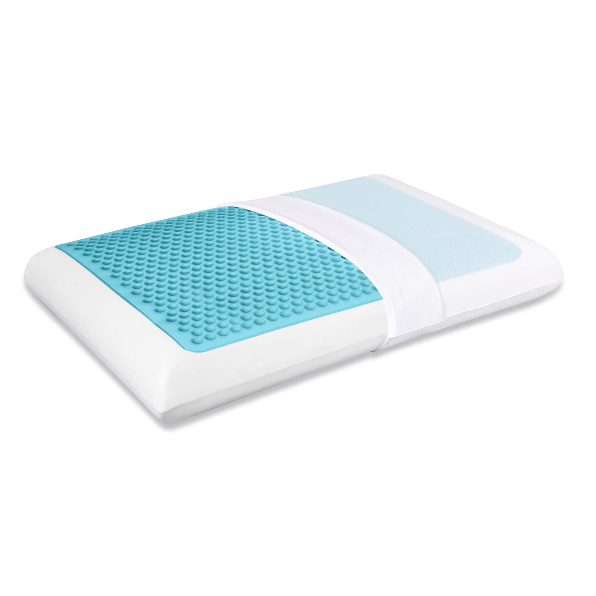 Comfortable Blue Bubble Gel Memory Foam Pillow - Queen Size for Better Sleep