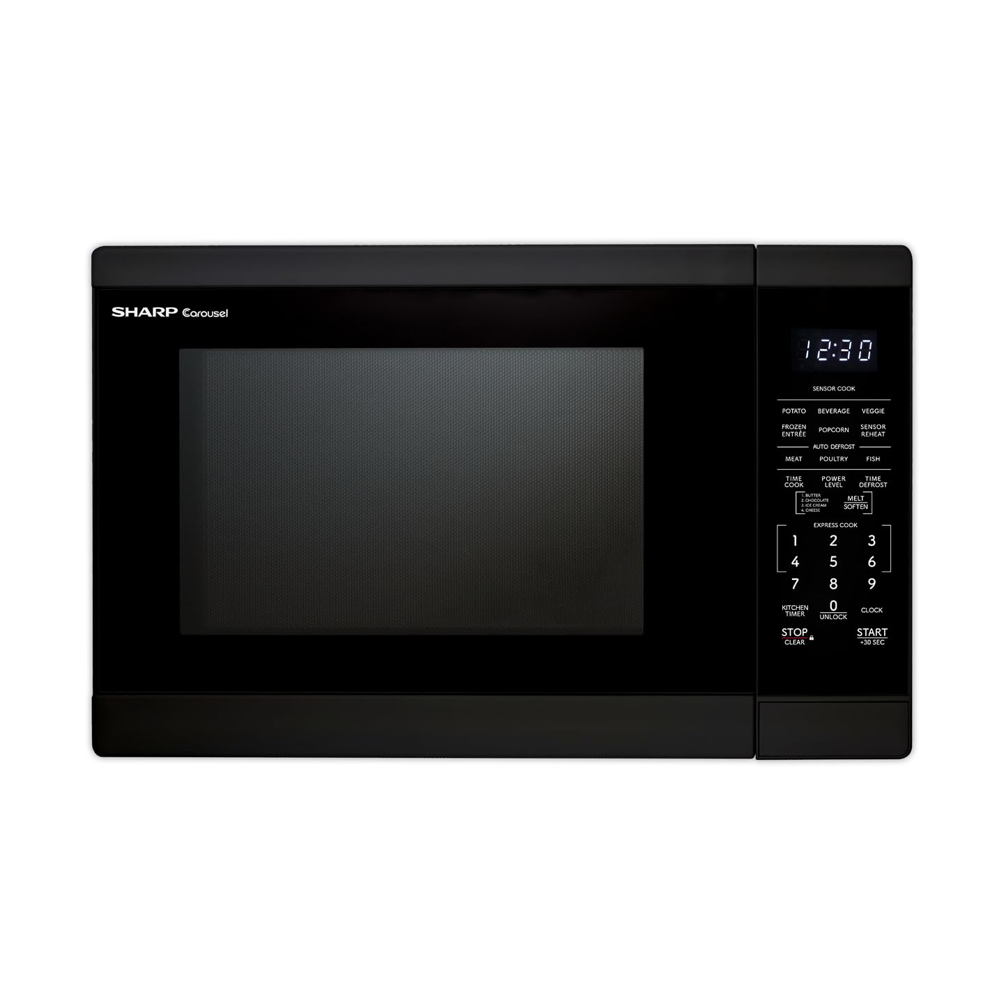 SHARP SMC1461KB 1.4 CuFt Countertop Microwave Oven - 1100W, Black with Removable 12.4