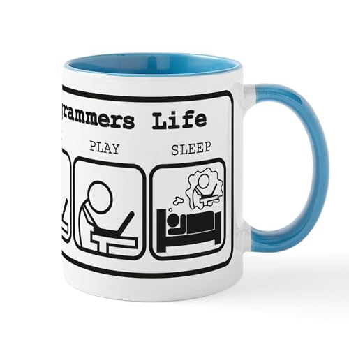 White/Blue Inside - Unique The Programmers Life Mug