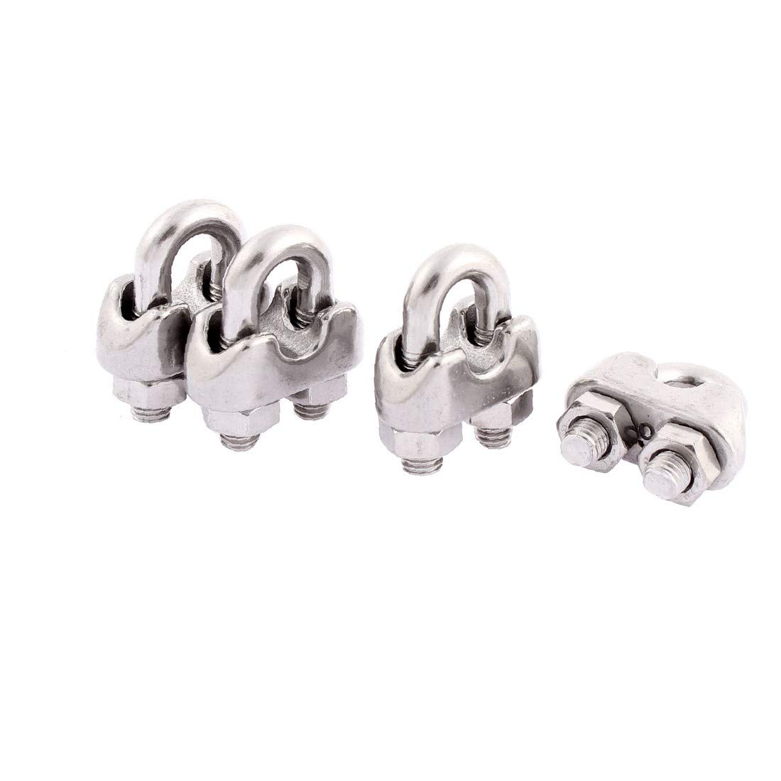 Stainless Steel Saddle Clamp Clip 4pcs for Wire Ropes - Heavy Duty Cable Clamps for Marine, Construction & DIY Projects