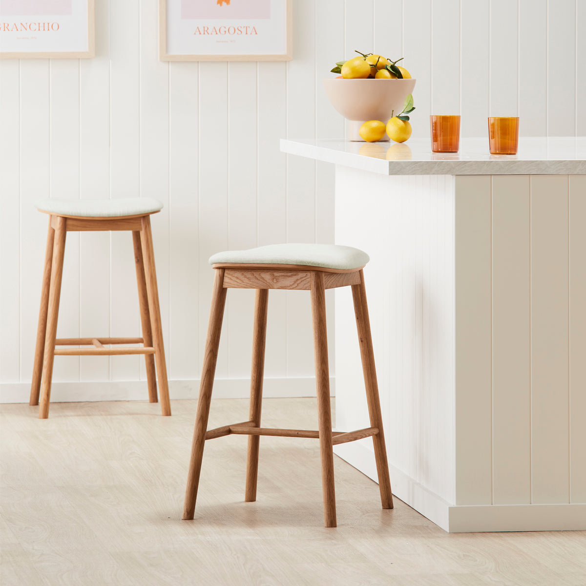 Lando Fabric Backless Bar Stool - Modern Kitchen Island & Counter Height Stool for Dining & Home Decor - Perfect for Small Spaces, Breakfast Nooks & Bars