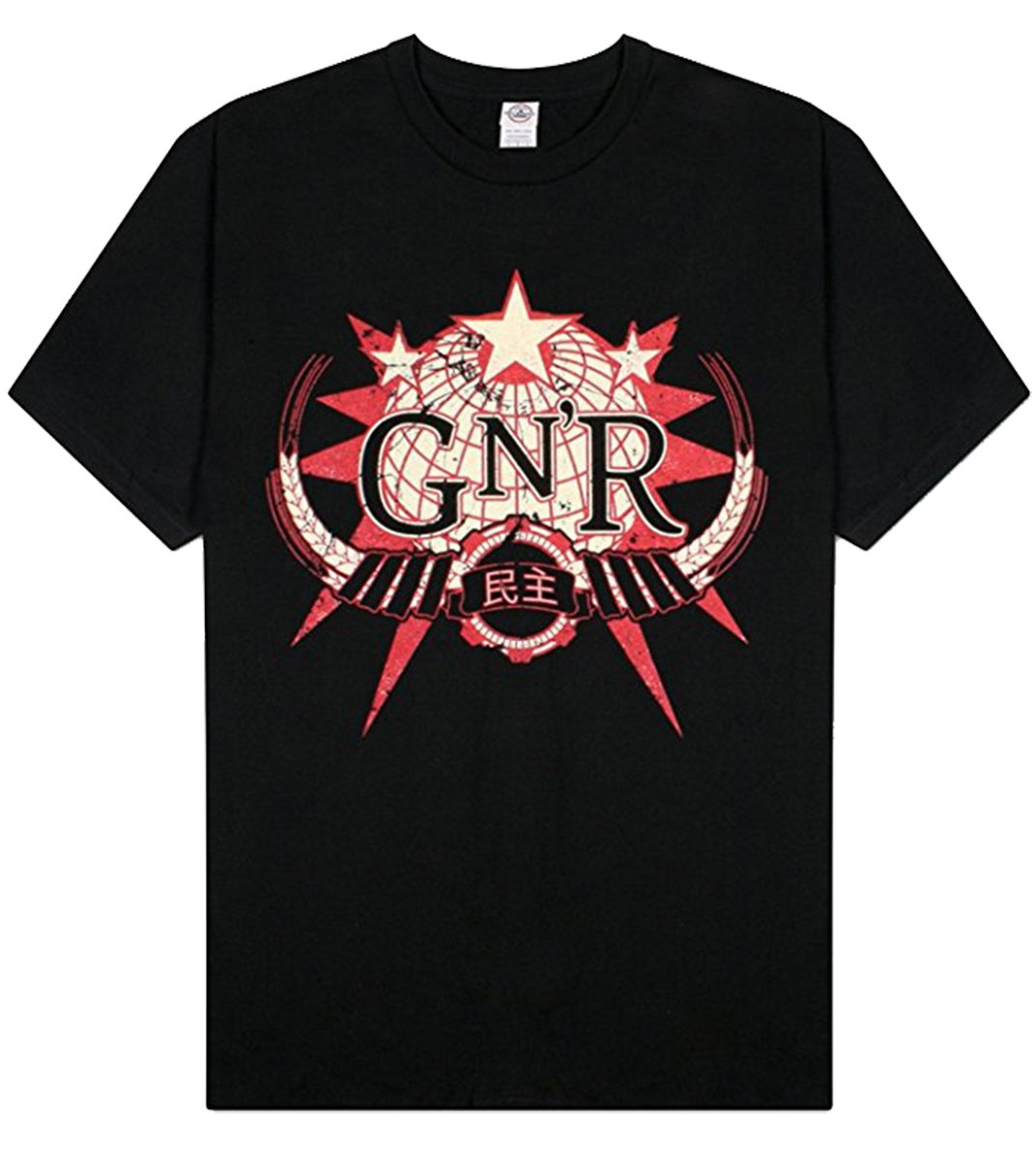 Guns N Roses Official Men's Black Globe Logo T-Shirt | Vintage Rock Band Tee for Concerts & Casual Wear
