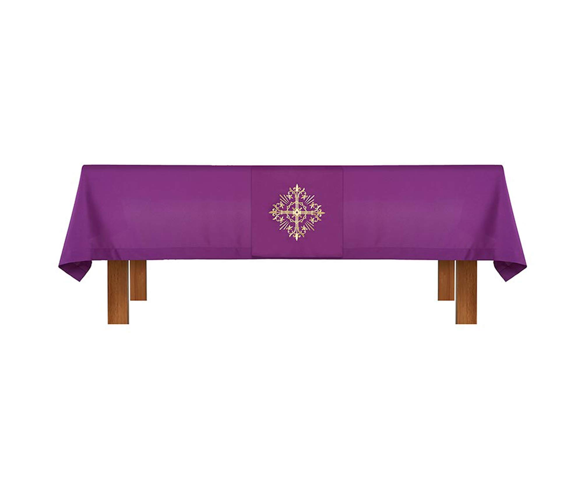 R.J. Toomey Altar Frontal & Holy Trinity Cross Overlay Cloth - Premium Church Linen for Altar Decorations - Perfect for Catholic Mass, Weddings & Religious Ceremonies
