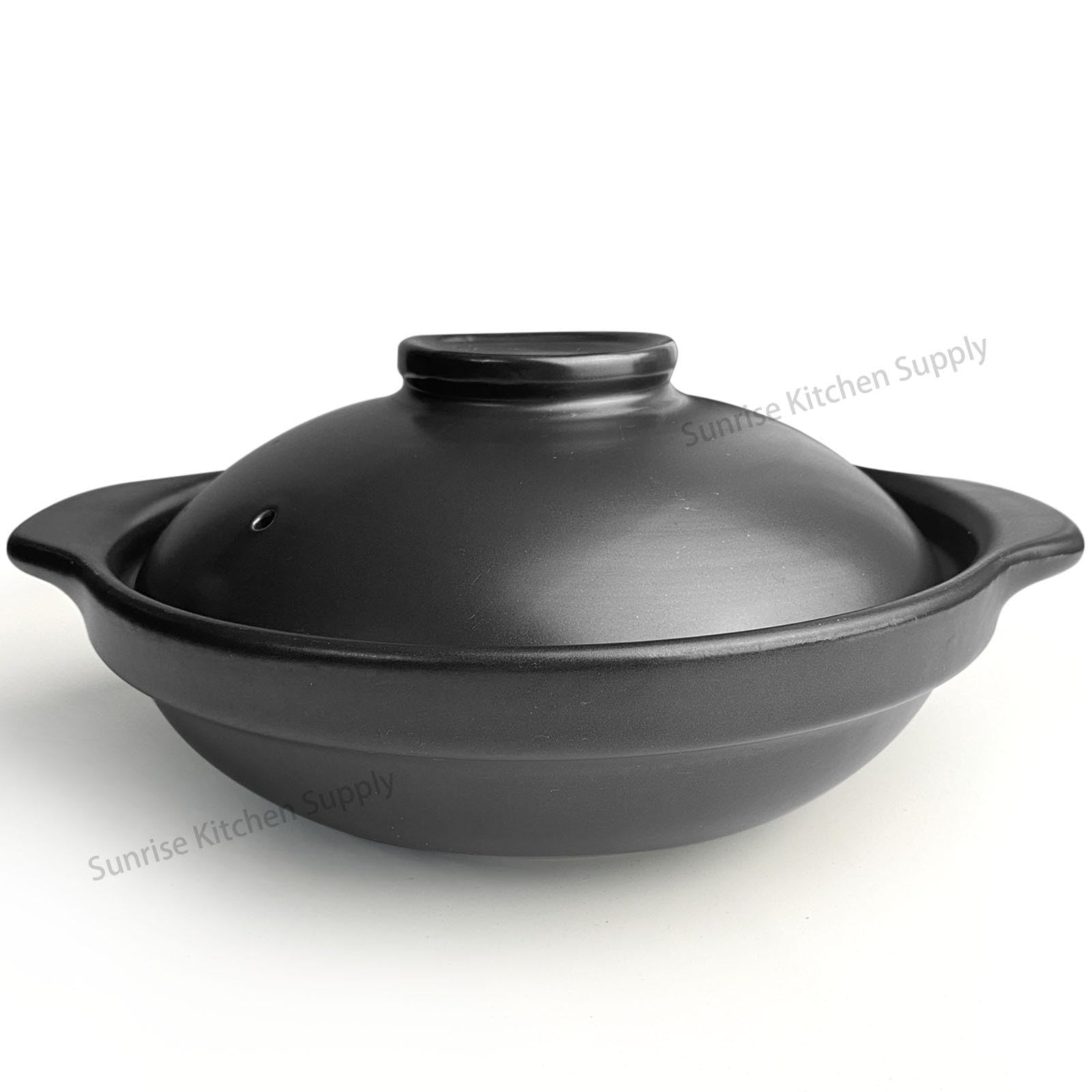 Premium Black Clay Casserole Pot (28 oz) – Durable Stoneware for Slow Cooking, Baking & Serving – Ideal for Soups, Stews, and Oven-to-Table Meals