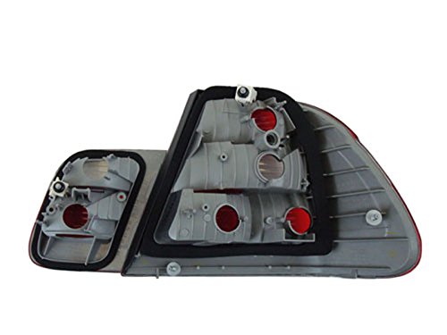 DEPO Crystal Euro Red/Smoke/Red LED Tail Lights for 2002-2005 BMW E46 3 Series 4D Sedan - High Performance Replacement for Enhanced Visibility & Style