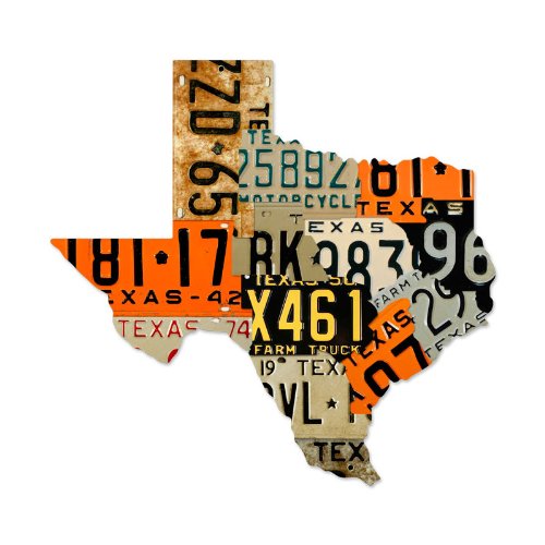 Vintage Texas License Plate Sign - Made in USA with Heavy Gauge Steel - Perfect for Home Decor, Man Cave, Garage & Office Wall Art