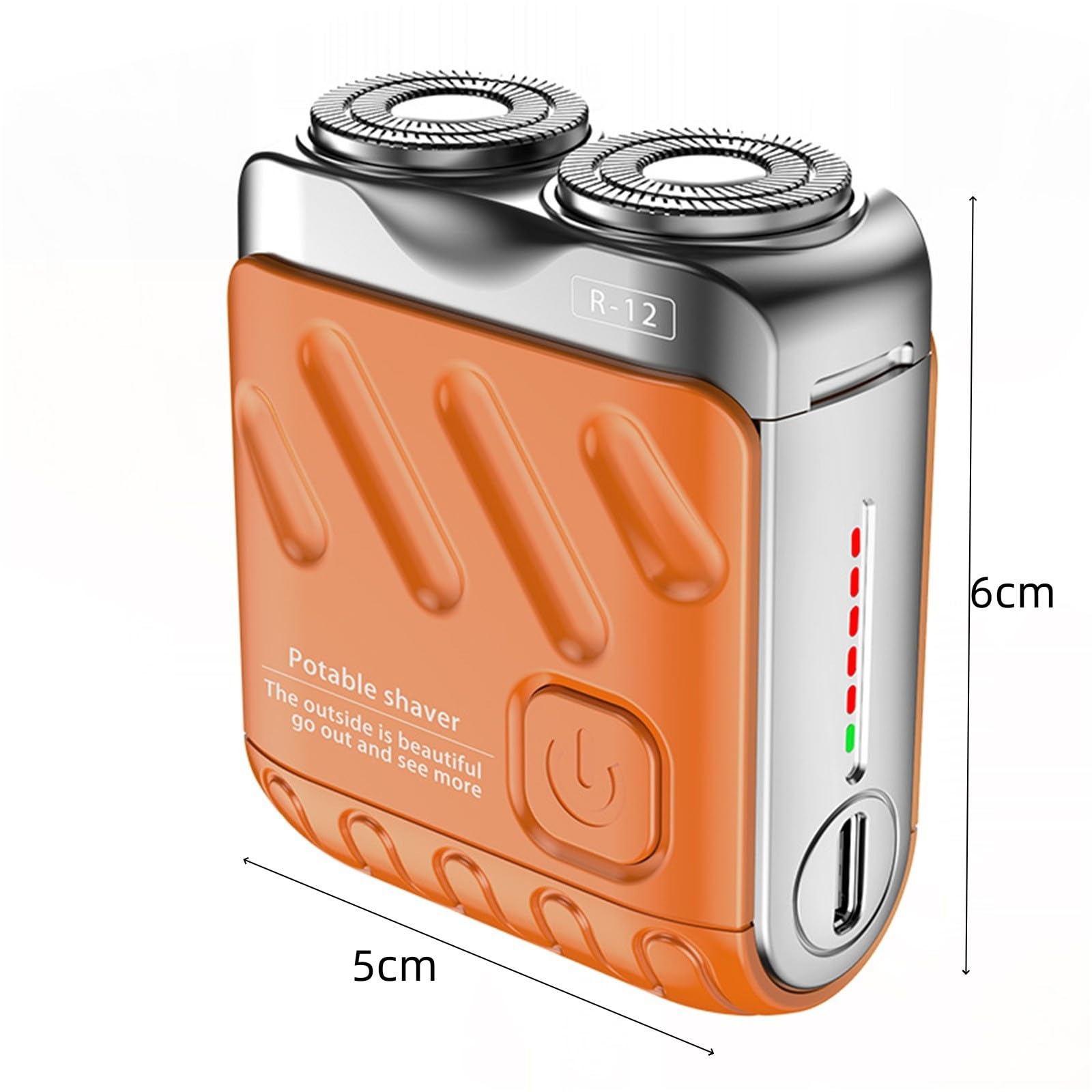 Mini Electric Razor for Men - Portable Wet/Dry Shaver with Double-Ring Magnetic Cutter, Full Body Washable Design - Face, Chest & Leg Hair Removal - Perfect for Travel, Gym & Daily Grooming (White)