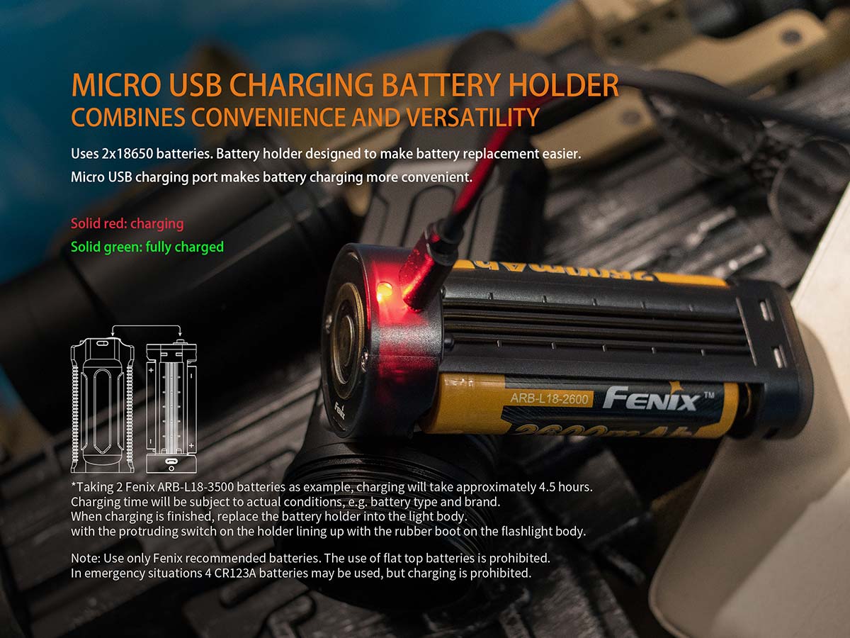 Fenix TK35 High-Powered LED Flashlight - 1000 Lumens, Rechargeable Battery, Durable for Outdoor Adventures, Camping, Hiking & Emergency Use