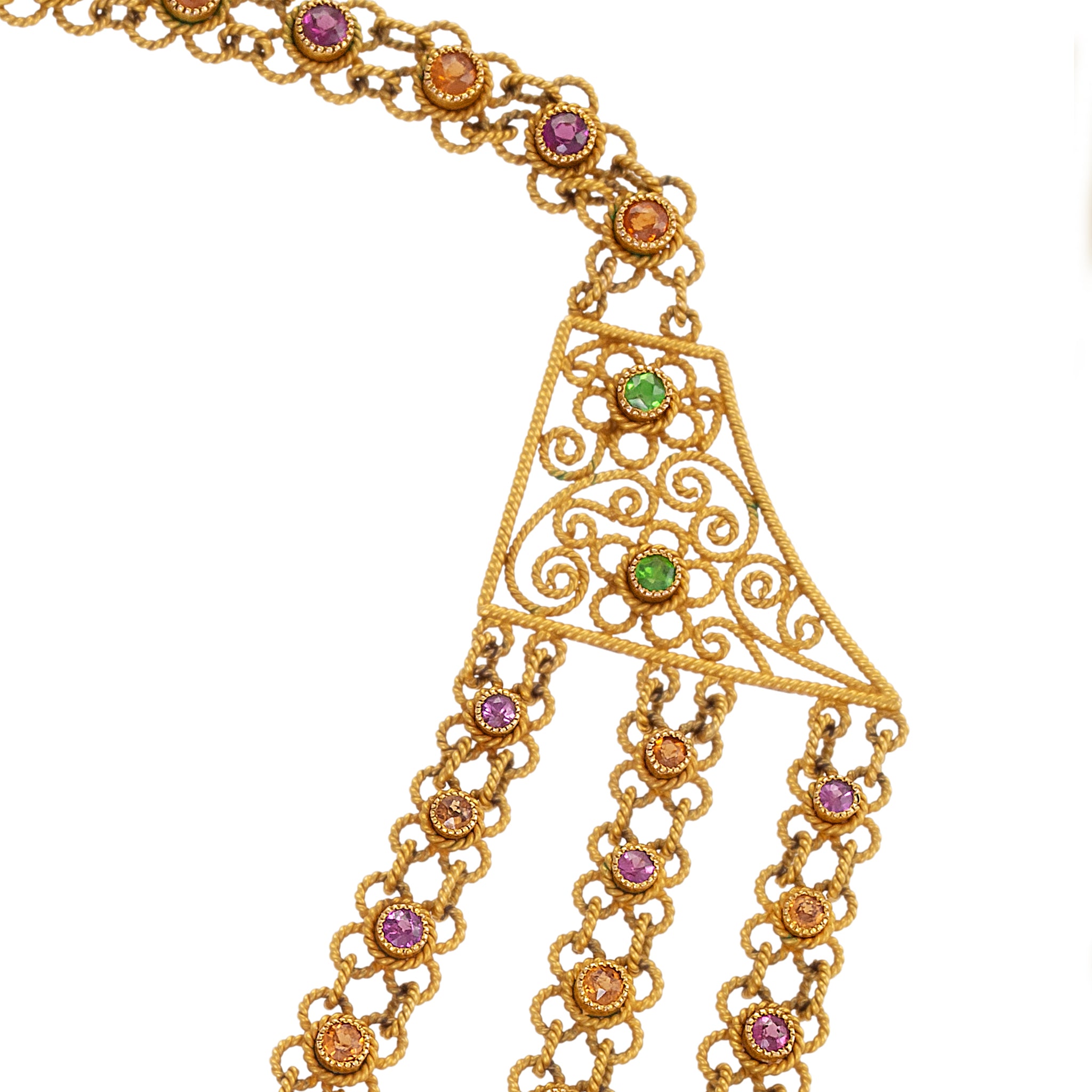 Natural Boulder Opal & Multi-Color Garnet Sterling Silver Necklace - Elegant Handmade Jewelry for Women, Perfect Gift for Birthday, Anniversary & Special Occasions