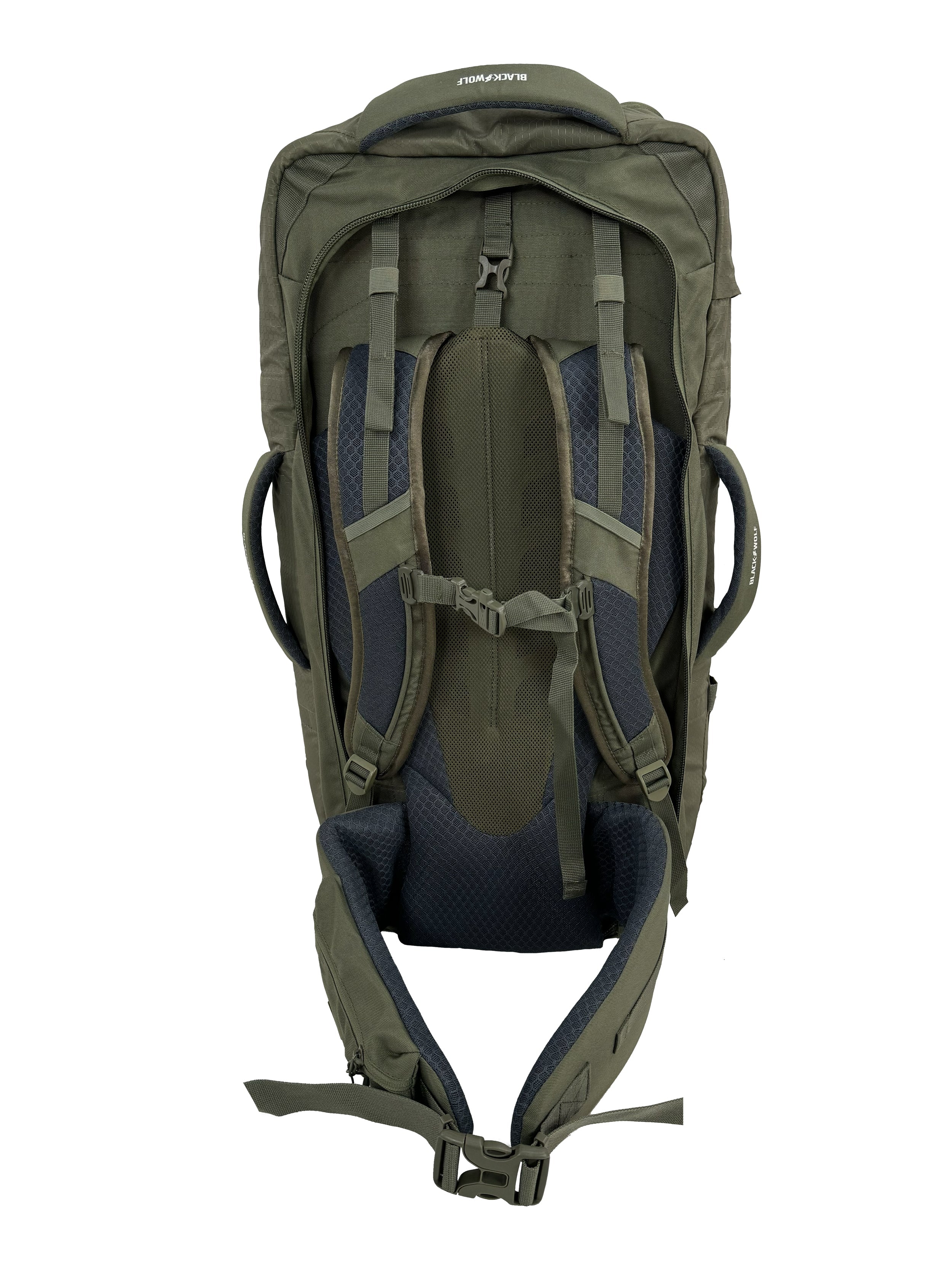 Black Wolf Grand Teton 65L Backpack - Lightweight Hiking Backpack for Men & Women, Water-Resistant Moss Green Outdoor Gear for Camping, Trekking & Travel Adventures