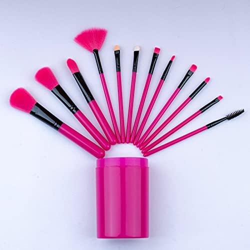 Sunaina 12-Piece Rose Pink Makeup Brush Set with Case - Foundation, Eyeshadow, Eyeliner, Powder, Concealer & Contour Brushes for Women | Perfect for Professional Makeup Artists & Everyday Beauty Routine