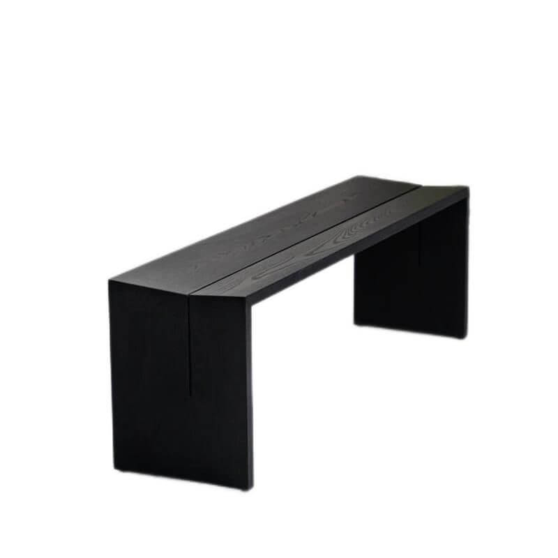 Midnight Black Solid Wood Accent Bench - Natural Wood Finish, Modern Casual Style for Living Room, Bedroom, or Entryway - Perfect for Home Decor and Extra Seating