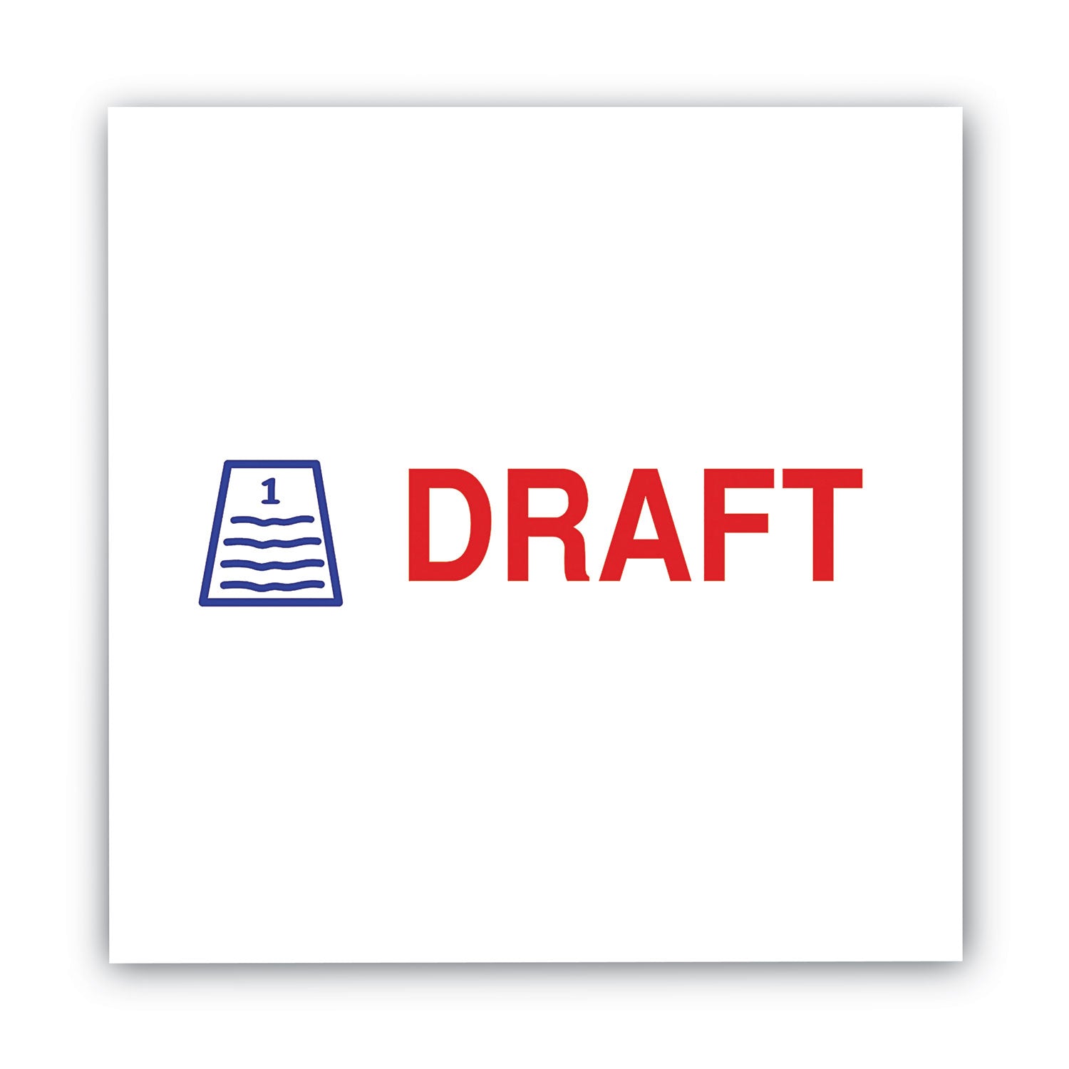 ACCUSTAMP2® Pre-Inked Shutter Stamp - Red & Blue Ink, DRAFT Marking, 1.63