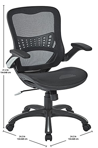 Office Star Ventilated Mesh Manager's Office Chair - Breathable Seat & Back Support, Black Base - Ergonomic Desk Chair for Home Office & Workspace