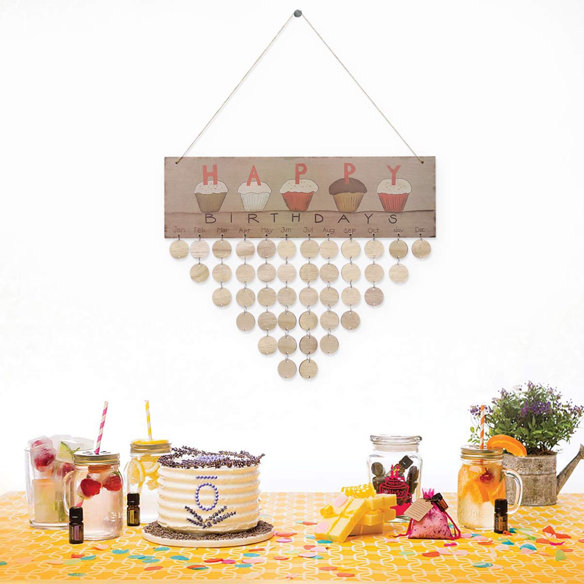 BESPORTBLE Wooden Hanging Calendar - DIY Plaque Memo Board for Birthday Reminders & Home Office Decor | Perfect for Wall Organization, Gift Giving & Daily Planning