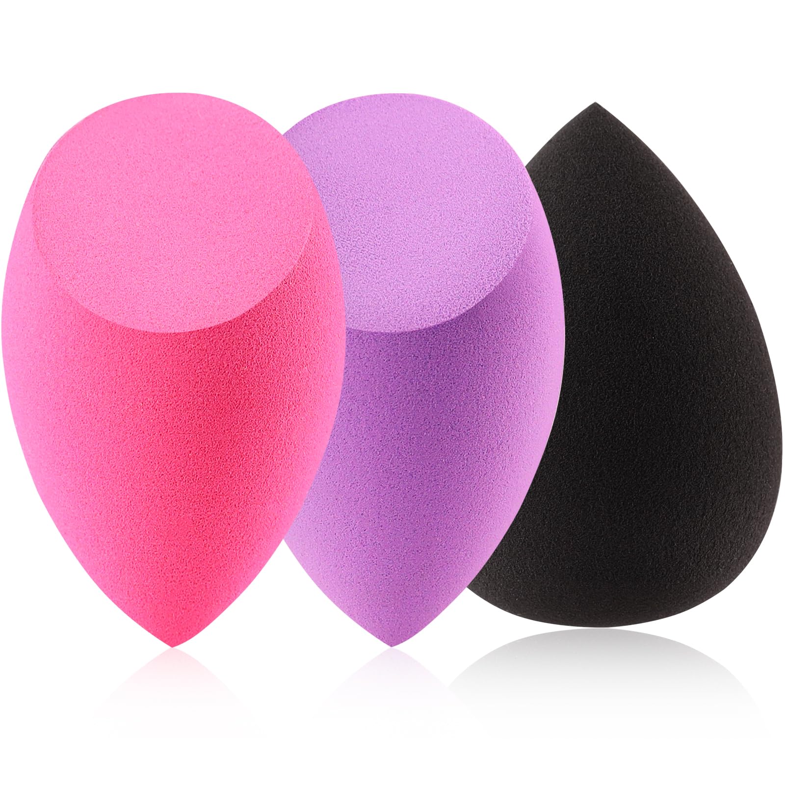Foonbe 3Pcs Latex-Free Makeup Sponges Set - Soft Blender Beauty Sponge for Liquid Foundation, Cream & Powder | Durable Foundation Puff for Dry & Wet Use | Perfect for Everyday Makeup, Travel & Professional Makeup Artists | Ideal Beauty Gift Set for Women