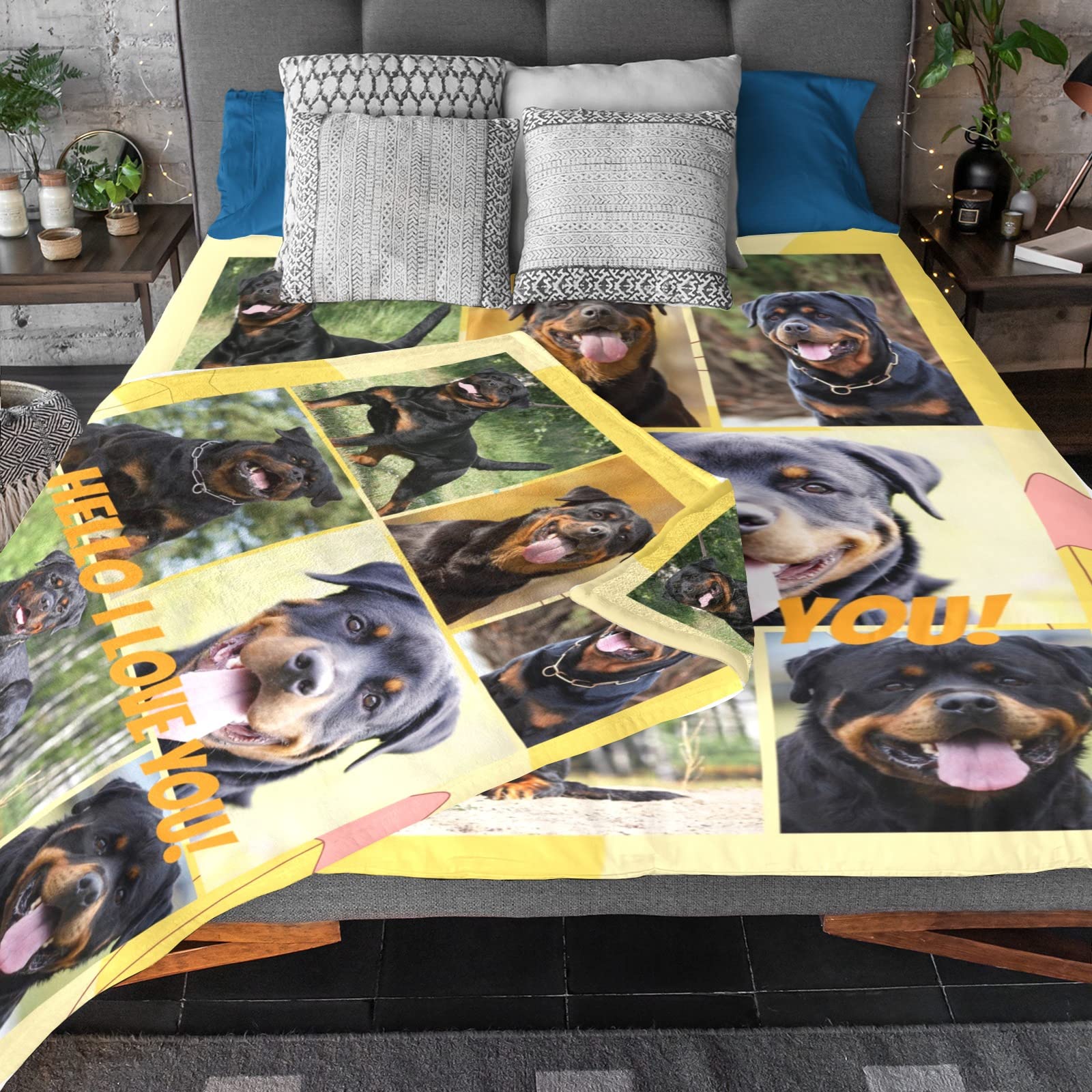 Personalized Photo Blanket - Custom Fleece Throw with 7 Photo Collage for Pets, Kids & Family | Perfect Birthday, Wedding & Anniversary Gift | Cozy Sofa, Bed & Living Room Blanket for Home Decor
