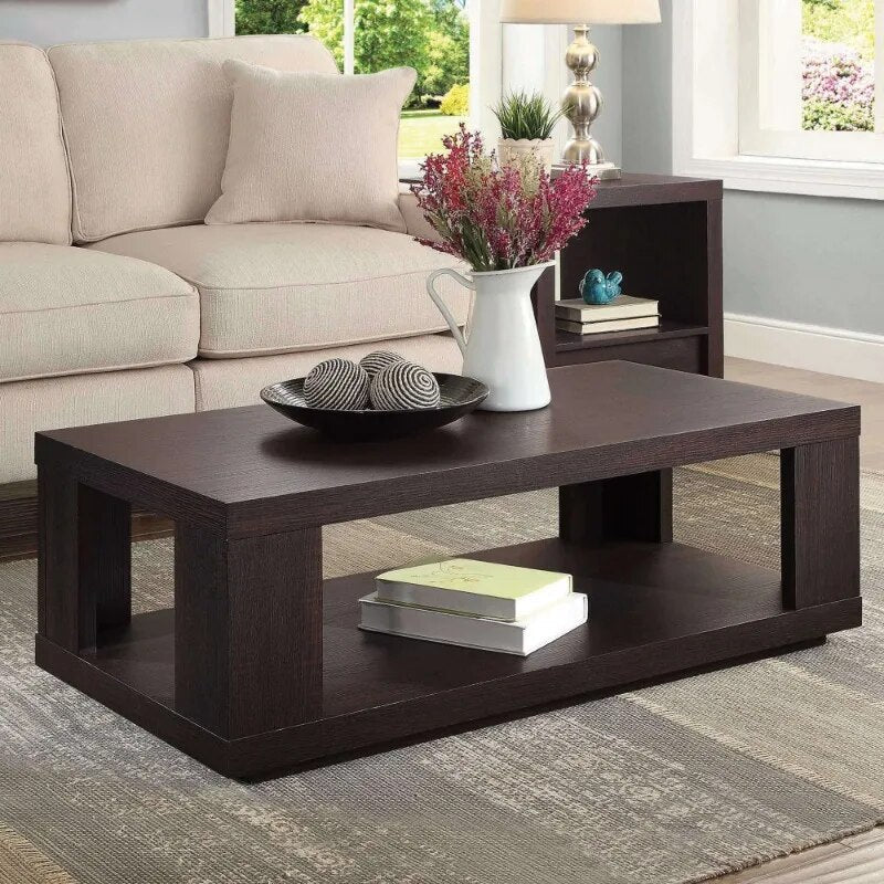 Walnut Cage Center Table - Rustic Wood Coffee Table for Living Room, Farmhouse Decor, Sturdy & Stylish Home Furniture