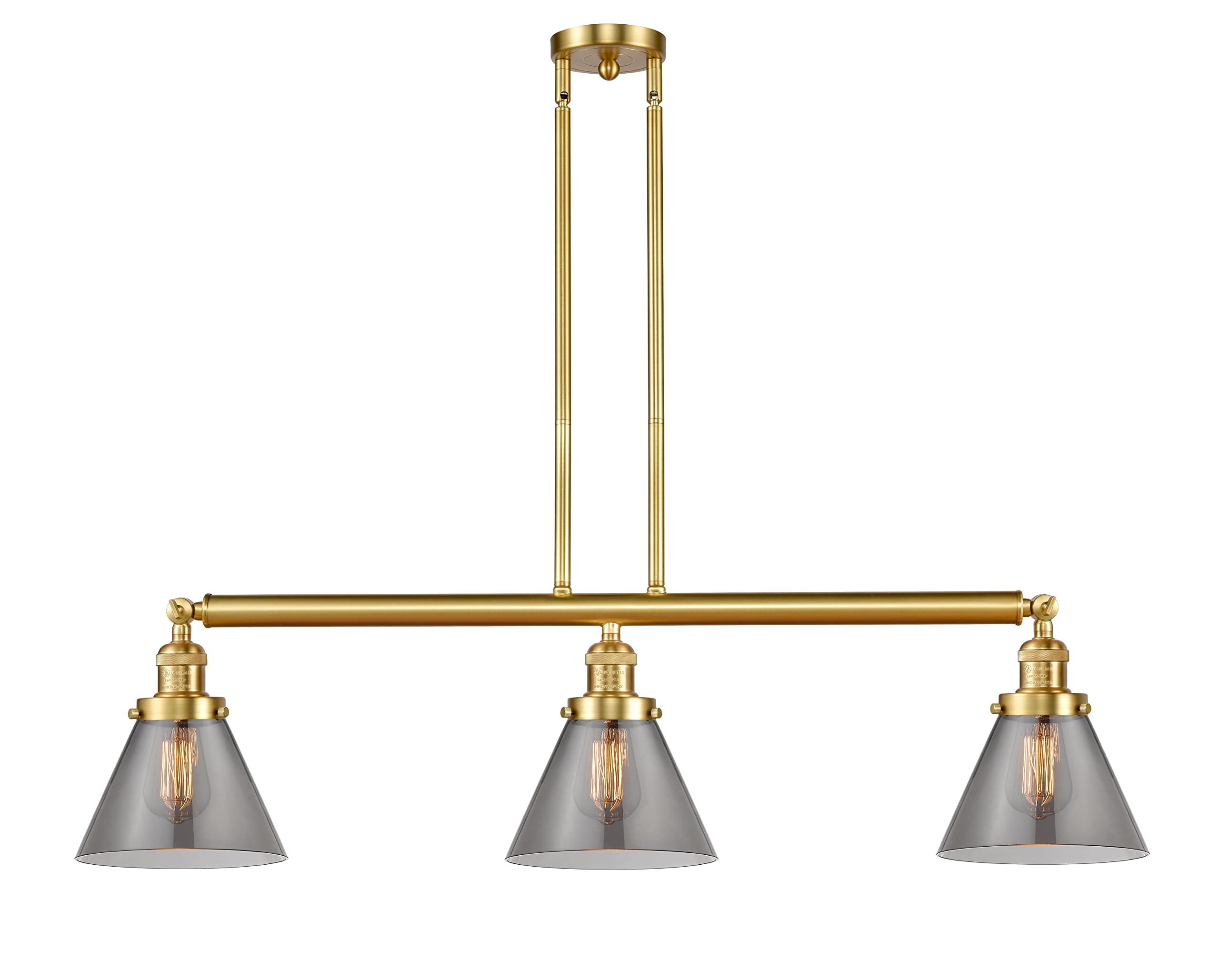 213-SG-G43-LED Large Cone 3-Light Island Pendant Light Fixture for Kitchen Dining Room Bar Counter Modern Lighting
