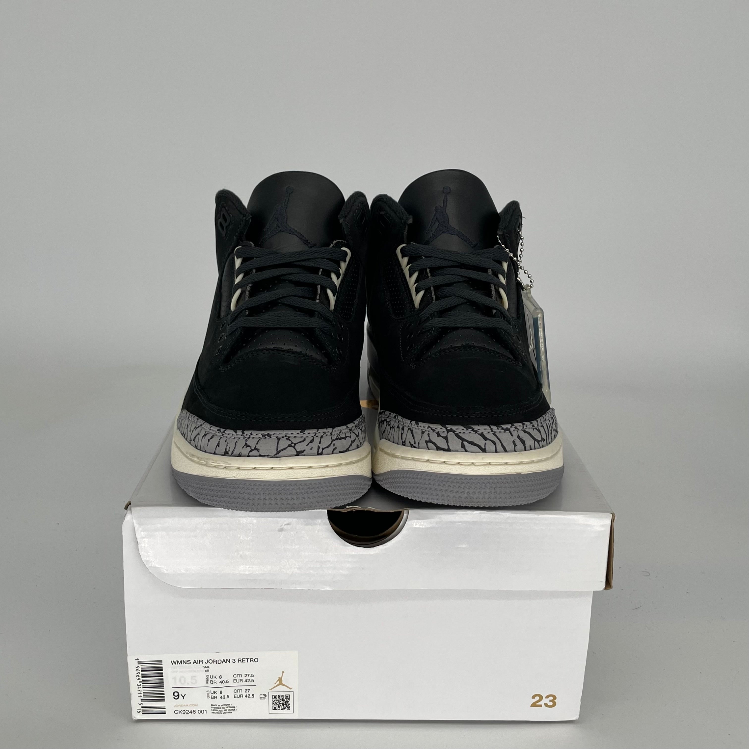 Original Air Jordan 3 Retro 'Off Noir' Men's Basketball Shoes - Size 9 (CK9246-001) | Stylish Sneakers for Casual Wear, Street Fashion & Sports Performance