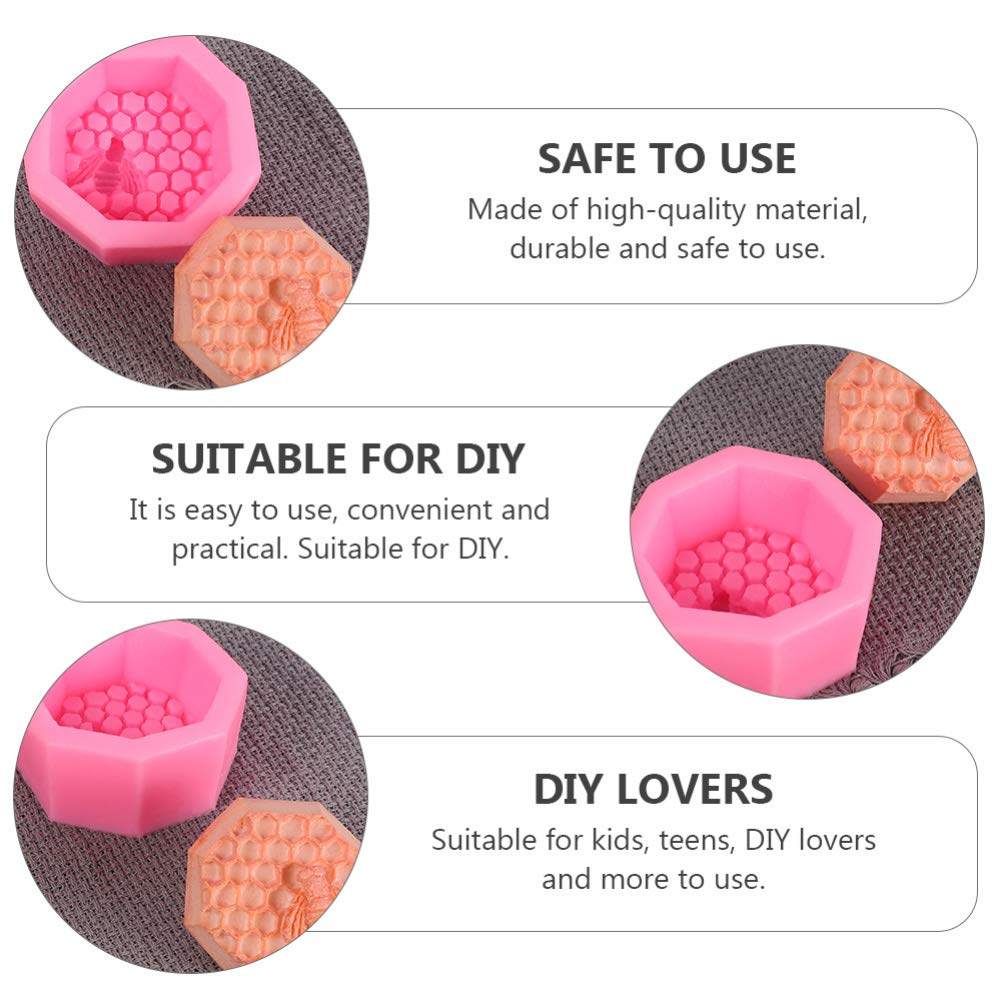 Hemoton 3-Piece Honeycomb Silicone Mold Set - Food-Grade Baking Molds for Chocolate, Fondant, Candy, Cake, Soap & Lotion Bars - Reusable Resin Craft Molds for DIY Home Decor & Gifts