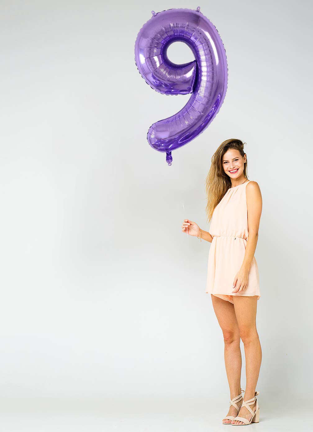 40 Inch Purple Jumbo Digital 9 Number Balloons - Giant Foil Mylar Balloons for Birthday Parties, Weddings, Bridal Showers, Anniversaries & Photo Shoots - Perfect for Event Decorations and Celebration Backdrops