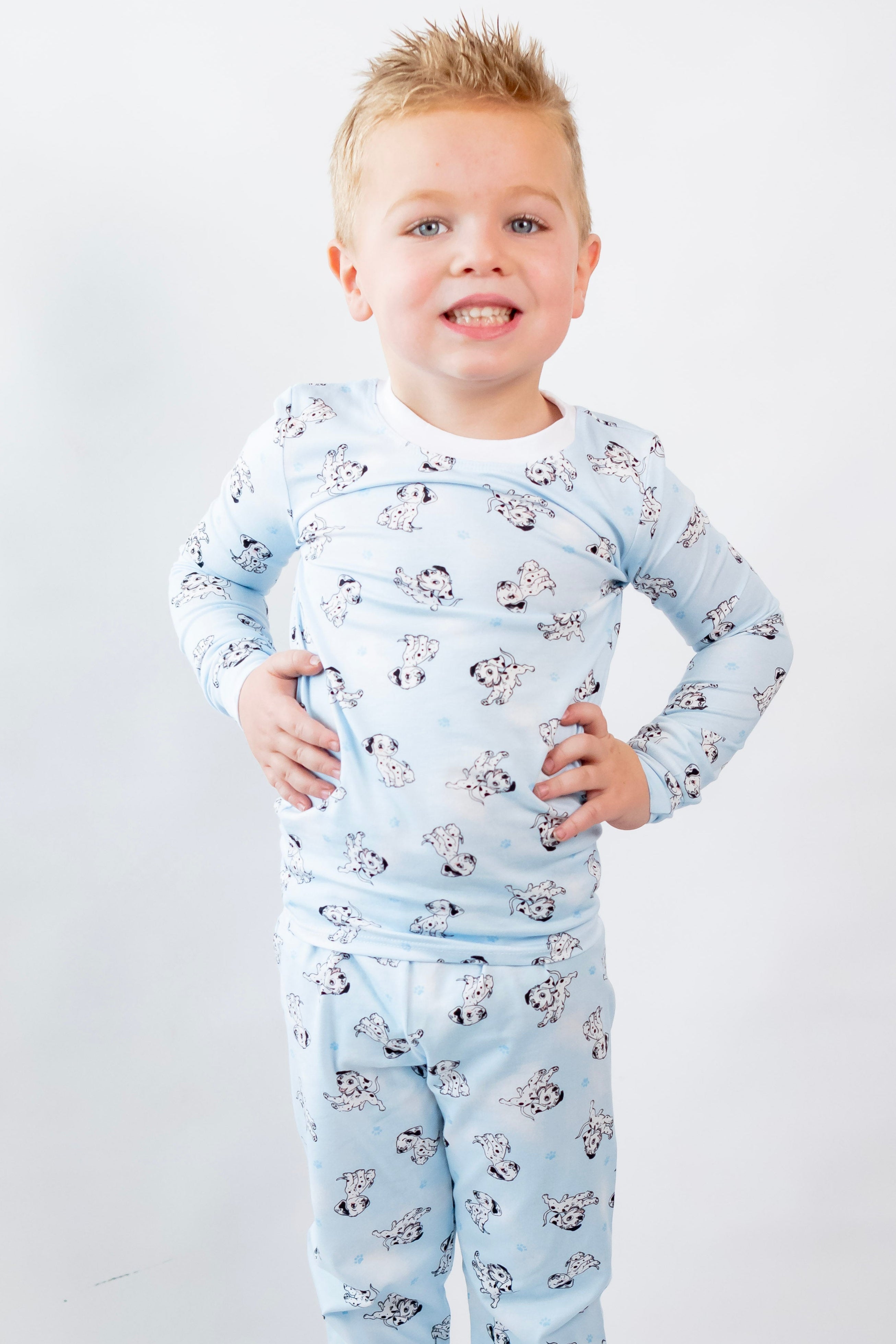 Blue Dalmatian Pajama Set for Women - Soft Cotton Sleepwear with Matching Top & Pants - Cute Animal Print PJs for Lounge, Sleepovers & Relaxing at Home