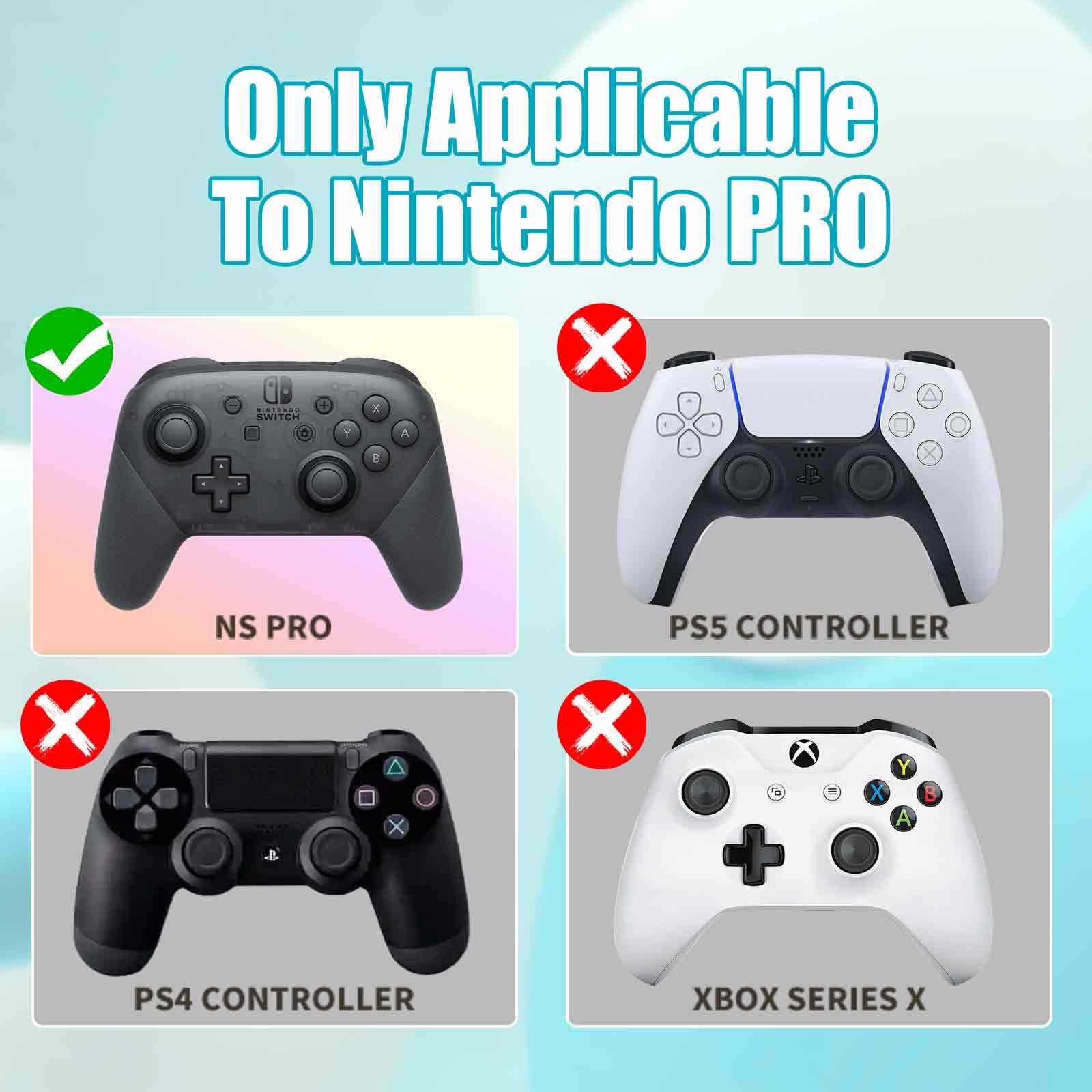 Cute Cat Paw Switch Pro Controller Skin with Thumb Grip Caps & Stickers - Sky Blue | Protective Cover for Nintendo Switch Pro Controller | Perfect for Gaming, Collectors & Gift Giving