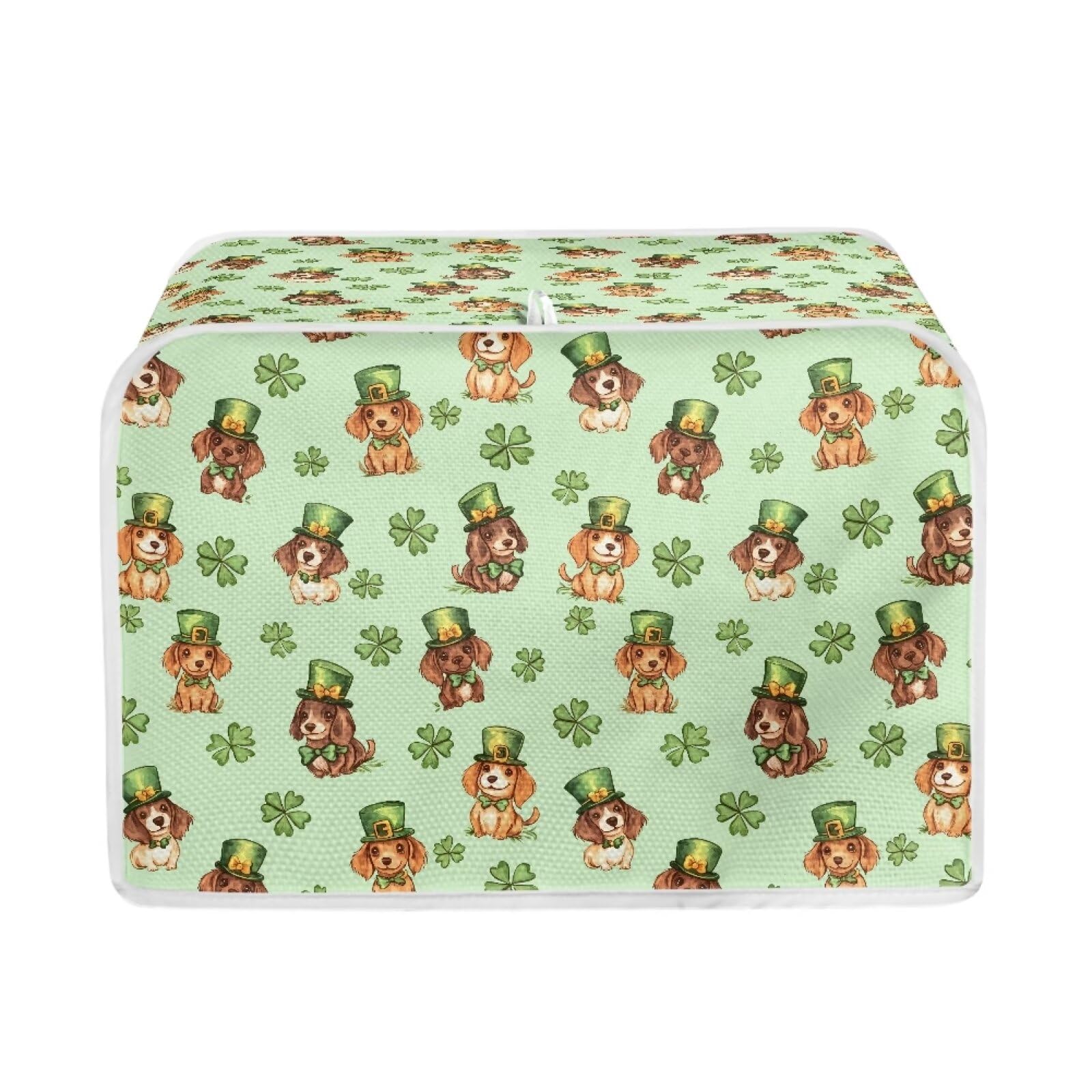 St. Patrick's Day 2-Slice Toaster Cover - Green Kitchen Accessory for Most Standard Toasters | Microwave Safe, Anti-Scratch Polyester Fabric | Perfect for Irish-Themed Kitchens, Holiday Decor & Pet-Friendly Homes