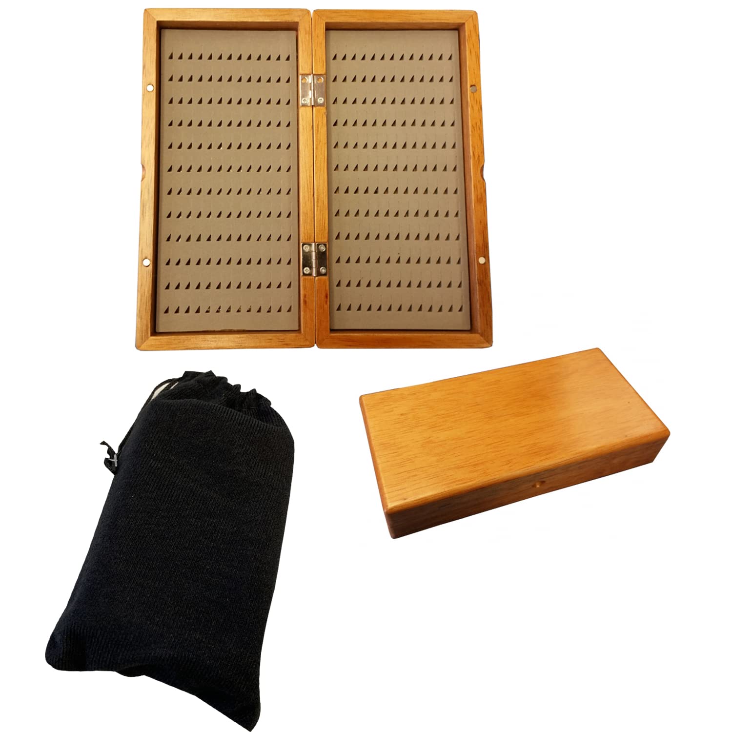 Premium Handmade Wooden Fly Box - Size S Fishing Tackle Storage for Dry Flies & Nymphs - Perfect for Fly Fishing Enthusiasts & Outdoor Adventures