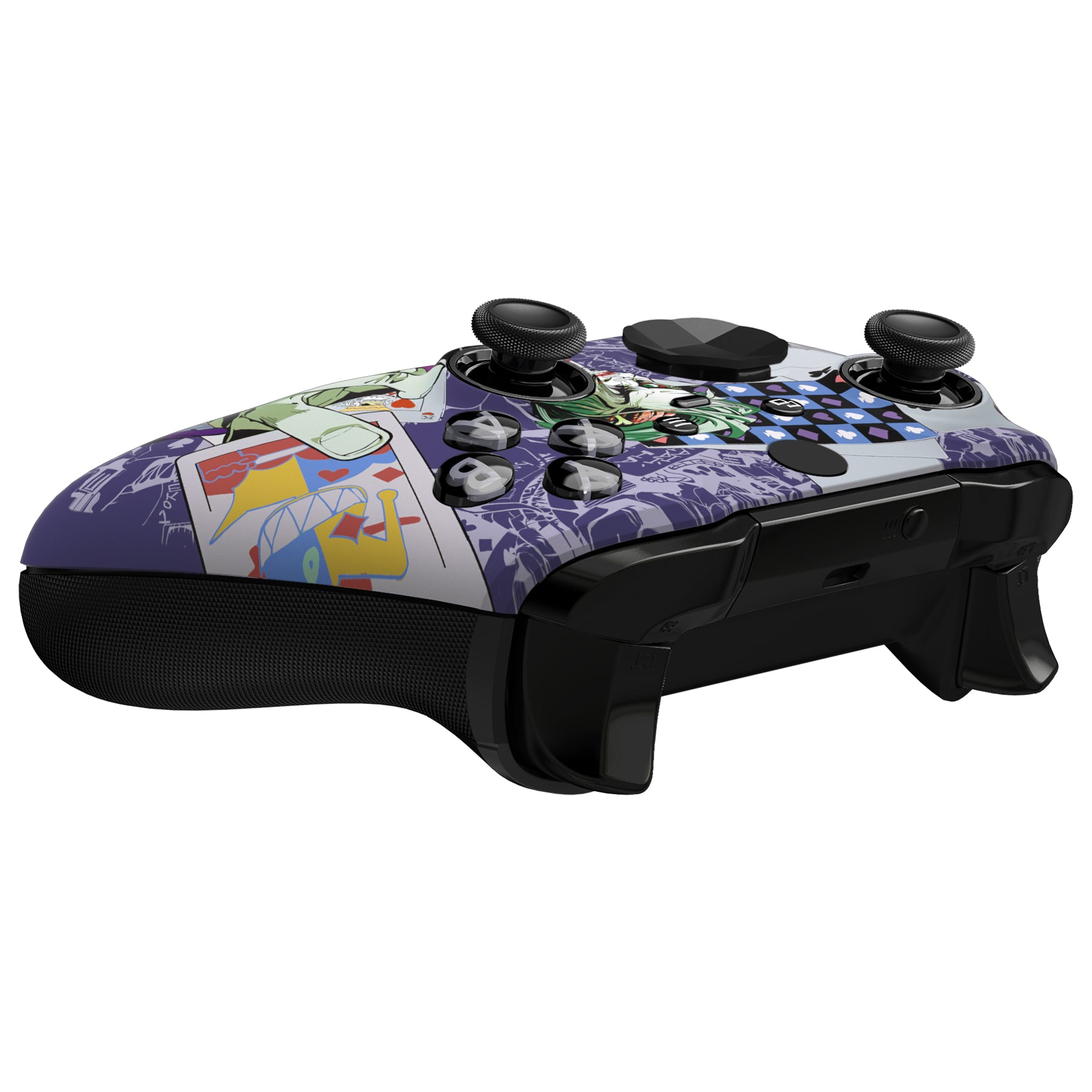 eXtremeRate Clown Cards Style Faceplate Cover & Soft Touch Front Housing Shell Case Replacement Kit for Xbox One Elite Series 2 Controller Model 1797 - Includes Thumbstick Accent Rings (ELT141) | Gaming Accessories for Custom Controllers & Enhanced Gameplay Experience