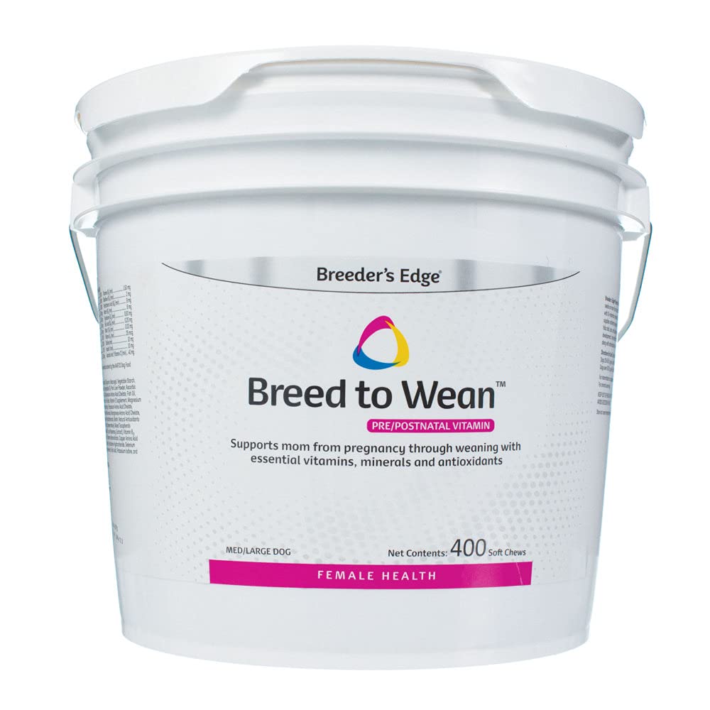 Revival Animal Health Breeder's Edge Breed to Wean Prenatal & Postnatal Vitamin Supplement for Medium & Large Dogs - 400 Count - Supports Healthy Pregnancy & Nursing for Mother Dogs
