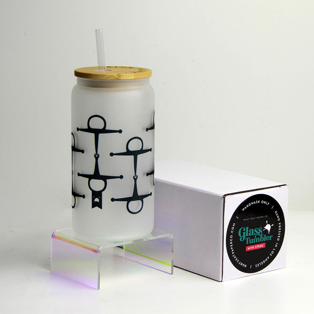 Eco-Friendly Full Cheek Glass Tumbler with Bamboo Lid & Reusable Straw - Perfect for Iced Coffee, Smoothies & Cold Drinks at Home, Office or Travel