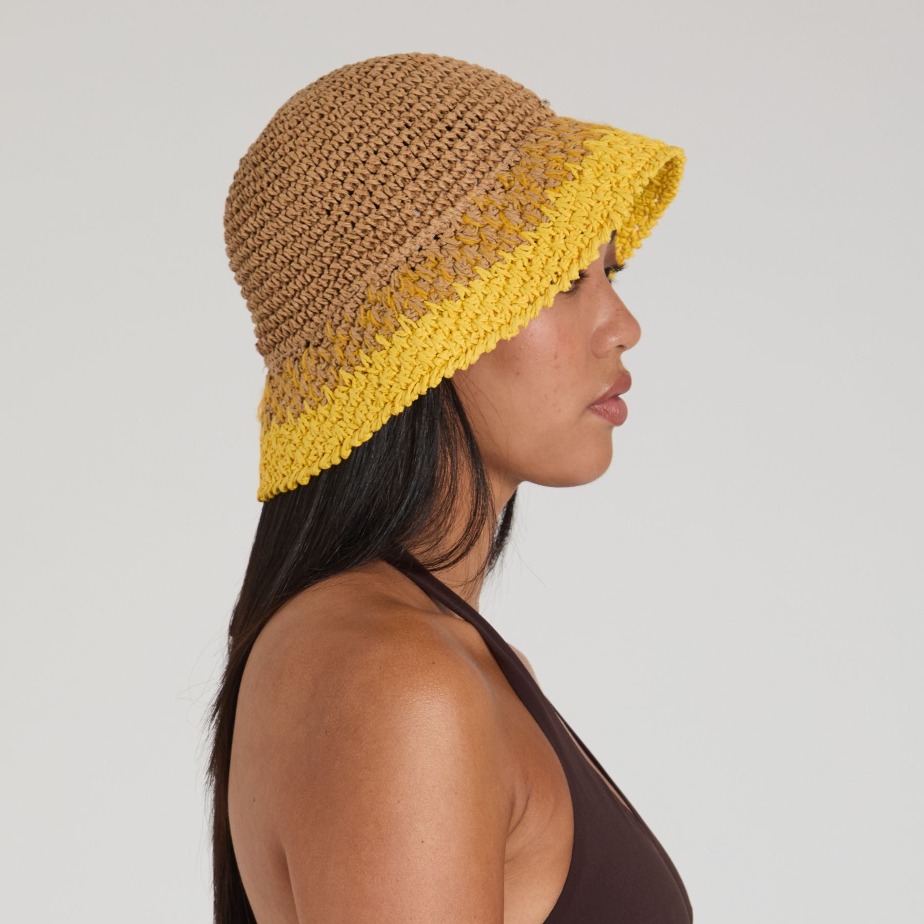 Bailey Crochet Bucket Hat for Women - Summer Beach Boho Sun Hat with Wide Brim - Perfect for Outdoor, Travel, and Vacation