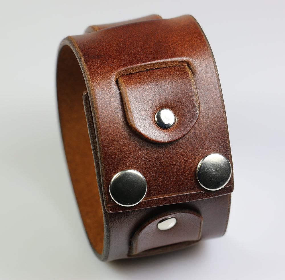 Premium Brown Leather Super Weave Wristband for Men - Durable & Stylish Bracelet for Outdoor, Work & Casual Wear