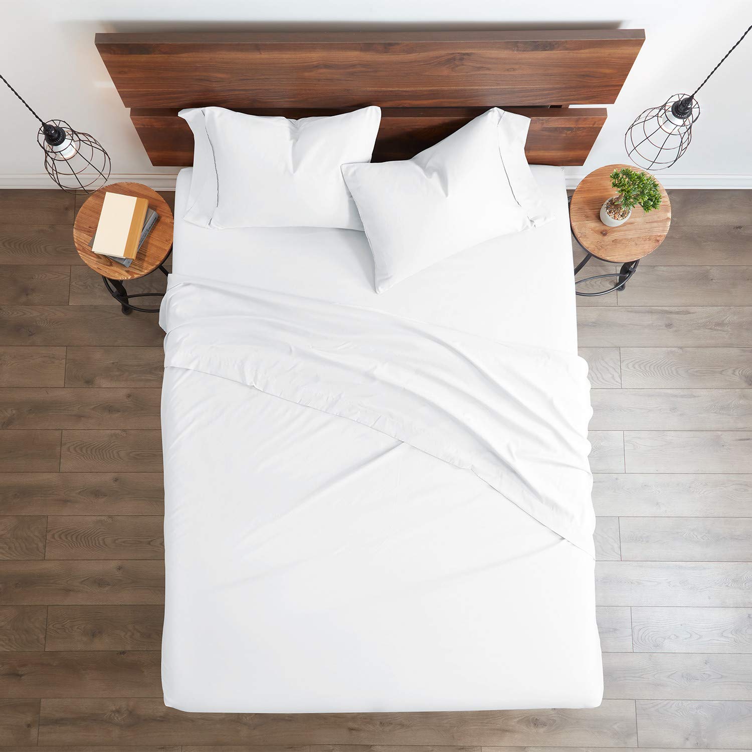 100% Certified Giza Cotton Pillowcase & Sheet Set - Queen XL Size, Soft Sateen Weave, Breathable Egyptian Cotton, Fits 18-Inch Deep Pockets - Perfect for Luxury Bedrooms & Hot Sleepers (White)